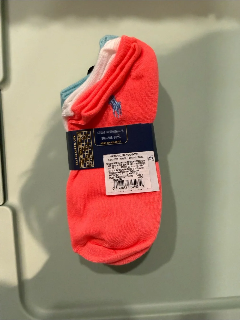 Polo by Ralph Lauren Multicolor Low-Cut Athletic Socks